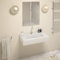 Yellowshop - HEAVY Top lavabo moderno rettangolare sospeso in marmoresina cm 80x50 h13 Bianco opaco con troppo pieno integrato arredo bagno