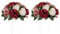 NUPTIO Blume Kugeln für Hochzeit Mittelstücke - 2 Stück 24cm Künstliche Blumen Ball Anordnung Bouquet Tabellen Burgunderrot & Staubiges Rosa & Cremeweiß Gefälschte Rose für Hochzeiten