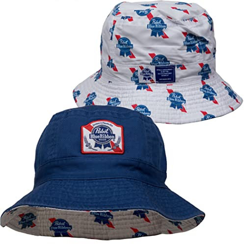 Outdoor Cap Pabst Blue Ribbon Logo Reversible Bucket Hat Mehrfarbig, Mehrfarbig, Einheitsgröße