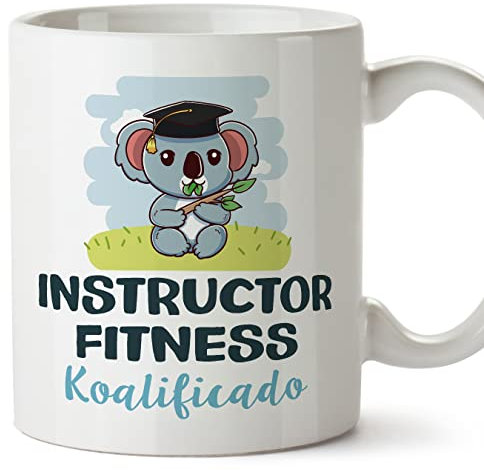 MUGFFINS Tazas para INSTRUCTOR FITNESS hombre - En Español - Koalificado/koalificada - 11 oz / 330 ml - Regalo original y divertido