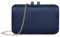 BAIGIO Elegante Damen Clutch Satin Abendtasche Vintage Handtasche Retro Brautasche Silk Smooth Umhängetasche Blau