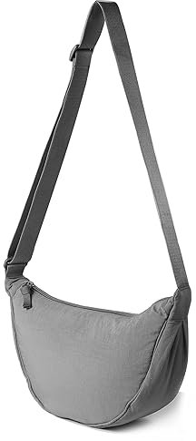 Borsa a Tracolla per Donna - Piccola Mezzaluna Morbida in Nylon, Casual e Zaino a Tracolla