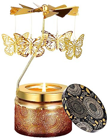 Geschenke für Frauen, Drehbar Duftkerze Weihnachtsgeschenke für Frauen Geschenke für Mama Geschenk, Duftkerzen im Glas Geschenk Geburtstagsgeschenk für Frauen Mama Freundin Muttertagsgeschenke