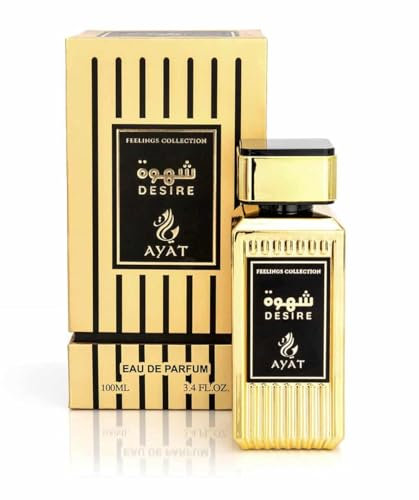 Feelings Eau de Parfum Ayat Perfumes, 100 ml, hergestellt in Dubai, mit Noten von Mandarine, Vanille, Moschus und Holz, orientalisch, perfekt für Damen und Herren (Desire)