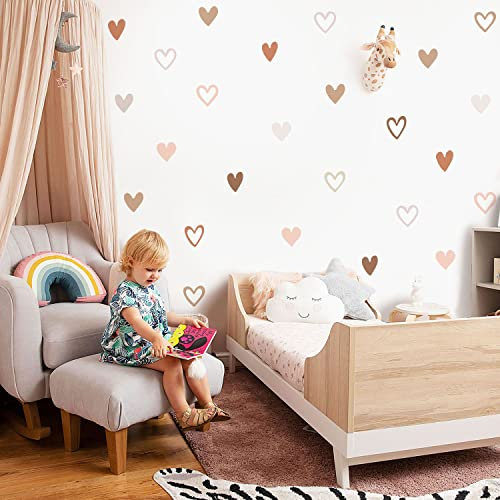 Neukids 72pcs Boho corazón tatuaje de pared, Hollow y el corazón de la pared pegatinas niñas habitación guardería habitación del bebé, dormitorio sala de estar pasillo pegatinas de pared decoración