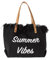 GDVONE Strandtasche Damen Groß,Leinentasche,Shopper Tasche,Sommer Top-Griff Schultertasche Strand Bad 40 * 12 * 32cm (Schwarz)