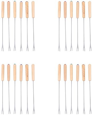 72 tenedores para fondue de queso de acero inoxidable con de madera de roble, resistentes al , pinchos de malvavisco, 9,5