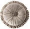 Rundes Kissen, Samt, gerüscht, Blumenkissen, Bodenkissen, Heimdekoration, Kissen für Sofa, Stuhl, Bett, Wohnzimmer, 35 x 35 cm, Grau