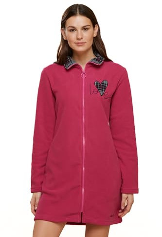Noidinotte - Vestaglia donna micropile love - XS Fucsia