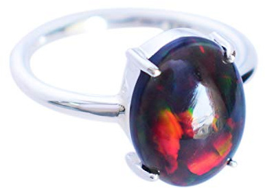 Medaillonring aus 925er-Sterlingsilber mit Geburtsstein Oktober FSJ-4997-A
