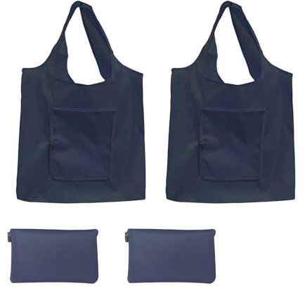 EVOHDAH Einkaufstasche Faltbar 1Stücke Wiederverwendbare Einkaufstaschen, Tägliche Shopping Bag Umweltfreundliche Einkauf-tasche, Faltbare Tote Bag Einkaufstüten Tragbare Langlebig (2darkblue)