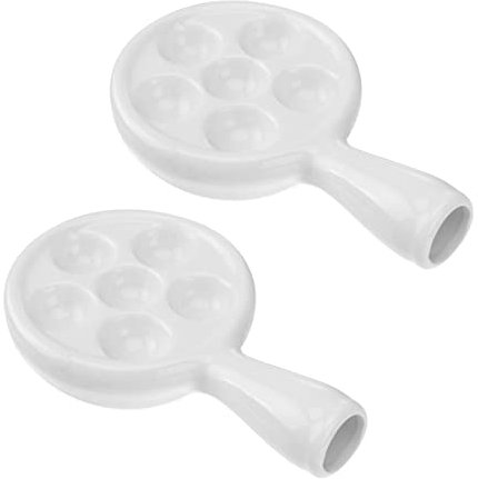 OUNONA 2 Pièces Plat D'Escargot Plateau De Service Apéritif Coquilles D'Huîtres Serveur Plat De Grill D'Escargot Plat De Barbecue Plat De Grill Plateau À Vapeur Poêle Plateau À Couverts