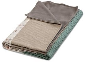 ULLENBOOM Kinderdecke 100x135 cm Waldfreunde (Made in EU) - Babydecke aus 100% OEKO TEX Baumwolle & Fleece, ideal als Kuscheldecke