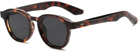 Long Keeper Retro Runde Sonnenbrille - Vintage Kleine Sonnenbrille Rund Herren Damen Klassische Unisex Retro Runde Brille Johnny Depp Brille mit UV400 Schutz