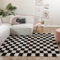 FRAAI Retro Teppich - Gambit Schwarz Weiß 120x170cm - Blöcke - Modern, Wohnzimmer, Kinderzimmer, Schlafzimmer - Fellteppich - Rug