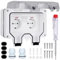TIMLand Prise Extérieure Etanche IP66, Double Prise Electrique Murale avec Interrupteur Témoin Lumineux Couvercle Anti-poussière Coupe-Vent Prise Etanche pour Jardin Terrasse Garage Sous-sol Maison