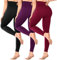 SINOPHANT 3er Pack Leggings Damen High Waist, Blickdicht Schwarze Leggings für Gym Yoga Sport, Schwarz/Zwetschgenpurpur/Weinrot, S-M