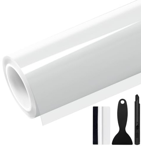 GRTHTATI 20cm x 100cm Film de Protection de Peinture Covering Transparent de Voiture Film Autocollant Adhésif pour Voiture, Moto, Vélo (Transparent Brillant, 20cm x 100cm)