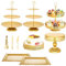 DYUEE Gold Cake Stand Set 10 Pack Gold Metal Round Cake Stand Set, Dessert Table Display Set Display Plate for Birthday Party Wedding Party Afternoon Tea Dessert ﻿