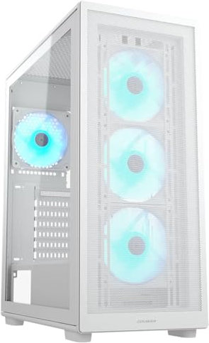 COUGAR Gaming | BOX PC Gaming | MX220RVBWHITE - Alloggiamento ATX Intermedio - 4 Ventole ARGB 120mm preinstallate - Capacità di Raffreddamento Massima - Supporto USB 3.2 Gen 2 Tipo C