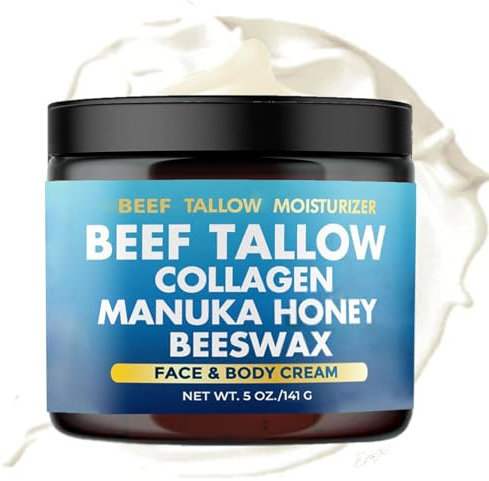 Rindertalg-Kollagen, Manuka-Honig, Bienenwachs, Rindertalg für die Haut, 7-in-1-Feuchtigkeitscreme aus Weidehaltung, Talg-Honig-Balsam aus Weidehaltung, Bio-Rindertalg für das Gesicht