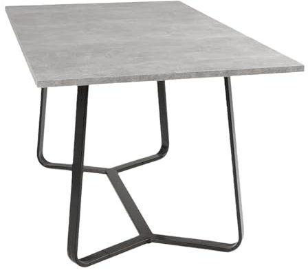 Riess Ambiente Esstisch LOFT - 140cm - grau schwarz - Betonoptik Metall - Kufengestell 4 Pers.