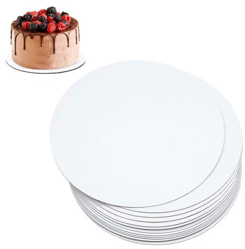 Druuzyl 12 Plateaux à Gâteau Ronds 30cm - Support pour Transport et Présentation de Pâtisseries - Carton Rigide 3mm d'Épaisseur - Compatible Tartes/Gâteaux/Desserts