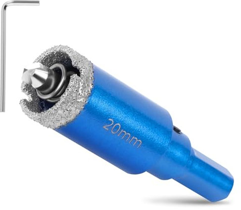 Flintronic 20mm Diamond Hole Saw with Pilot Center Drill Bit, Diamond Core Hole Cutter, Suitable for Glass, Tile, Porcelain, Ceramic, Marble Cutting