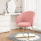 Hellove Sedia Toeletta Trucco con Gambe in Gold Metallo,Moderne Velluto Poltrona Camera da Letto, Poltroncina,Poltroncine Imbottite,Sedia Laterale per Camera da Letto/Soggiorno/Vanità,Rosa