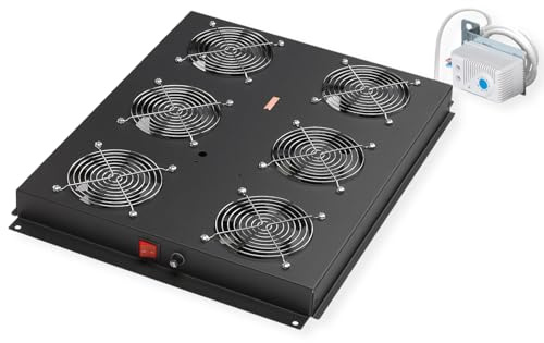 ROLINE 19-Zoll Dachlüftereinheit 6 Lüfter, Thermostat für Serverschrank schwarz