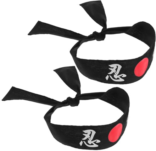 DEARMAMY 2stücke Karate Stirnband Traditionell Japanisch für Training Kochen Party Dekoration mit Strapazierfähigen Nähten und Farbbrillantem Druck