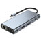 Xinsheinelry 11 In 1 USB C Hubs Multiports Adapter With PD100W Charging HDTV VGA Ethernet Card Reader For Laptop Tablets Type C Devices USB C Docking Station Card Reader