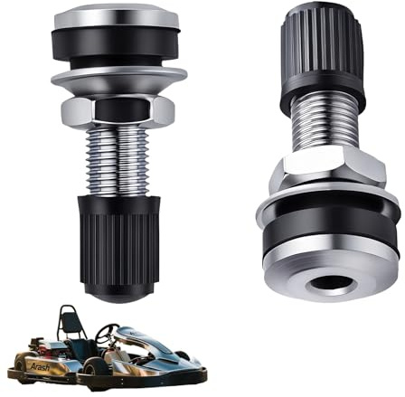 2pcs Tyre Valve Metal Valve Stems with Dust Caps, Tubeless Copper Rim Valves with Rubber Plug Universal Valve Kit, Tubeless Valves for Cars, Motorcycles, and Bicycles, 32mm Press-Fit Assembly