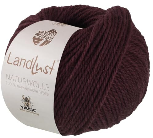 LANA GROSSA Landlust Naturwolle | 100% norwegische Schurwolle klassisch verzwirnt | Handstrickgarn aus 100% Schurwolle (Norwegisch) | 50g Wolle zum Stricken & Häkeln | 85m Garn FB 20