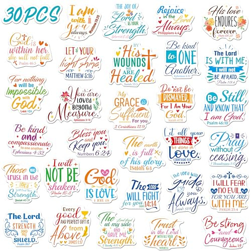 30PCS Bible Verse Fridge Magnets, Inspirational Bible Verse Refrigerator Magnetic Stickers, Motivational Christian Quote Decorations for School Classroom Whiteboard Office Locker Magnets