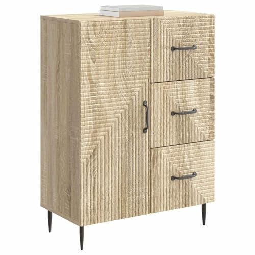 vidaXL Sideboard Sonoma-Eiche 66 x 34,5 x 89,5 cm Holzwerkstoff, Elegantes Sideboard, Vintage Aufbewahrung für Wohnzimmer, vielseitiger Esszimmer-Schrank