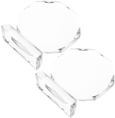 Housoutil 2 Pièces Trophée en Cristal Personnalisé en Verre Transparent Gravure Précise, Haute Clarté et Design Élégant, pour Récompenses Bureau et Festivals