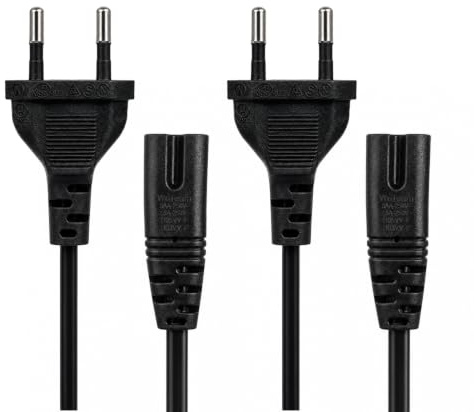 2 Câbles Alimentation C7 Euro 2 Broches Compatible JBL PartyBox 110, 310, 710, 1,5m, Noir, Compatible Chargeur Enceinte PS5, PS4, Cable Alimentation TV