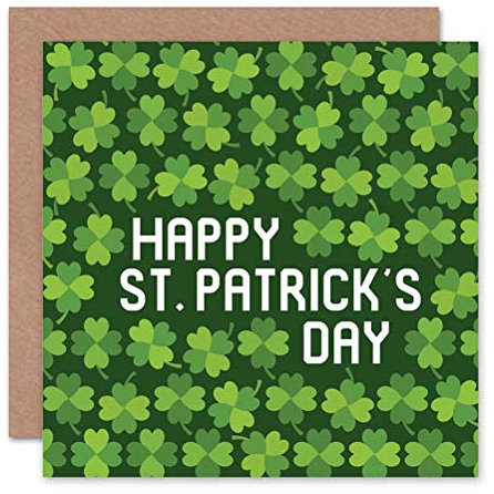 Wee Blue Coo St. Patricks Day Fan Muster Irisch Glückwunschkarte