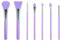 LORMAY Lot de 4 pinceaux de maquillage en silicone : masque, eye-liner, sourcils, fard à paupières Violet (7 pièces).