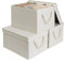 StorageWorks Wardrobe Storage Boxes with Lids, 32L Foldable Storage Bins for Shelves Organising, Decorative Storage Baskets with Lids and Soft Rope Handles, Mixing of Beige, White & Lvory, 3-Pack