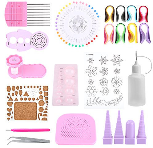 Papier Quilling Tools Papier Handwerk Roll Schlitz Werkzeuge Streifen Pinzette MIT 40 Stück Perlen Pins Papier Box