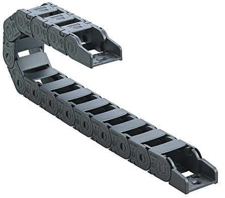 JFLO 1M, Energiekette 18x 25,37,50mm R38 aussenseitig zu öffnen - Schleppkette - Kabelführung inkl. 2 x Anschlusselemente (Mitnehmer und Festpunkt) (JN1825QW)