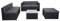 Mendler Poly-Rattan-Garnitur HWC-D24, Garten-/Lounge-Set Sofa - anthrazit, Polster dunkelgrau