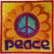 ELLU Peace-Zeichen Aufnäher zum Aufbügeln auf Kleidung - Blume, Hippie-Symbol bestickt - 1 Stück - Mittel - Stoff - Aufbügeln