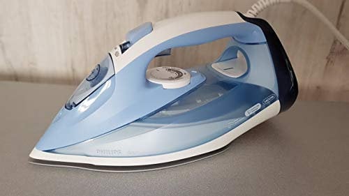 Philips Azur Steam Iron with 180g Steam Boost, 2400W & SteamGlide Soleplate – Blue/White – GC4532/26