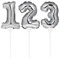 Creative Party PC337507 Silver Number 0 Inflatable Mini Balloon Cake Topper-1 Pc