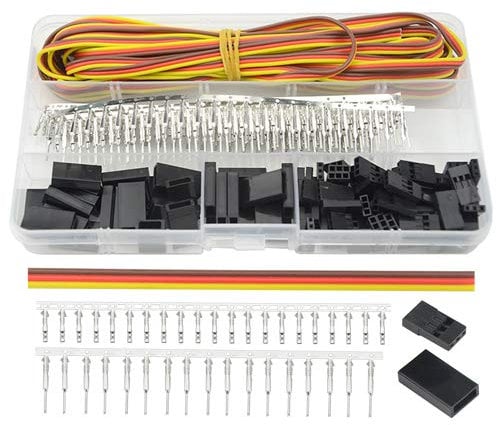 WMYCONGCONG 30 Kits Servo Connector Male Female Plug Crimp Pin Cable Kit Compatible with Futaba JR Hitec Spektrum RC Connectors