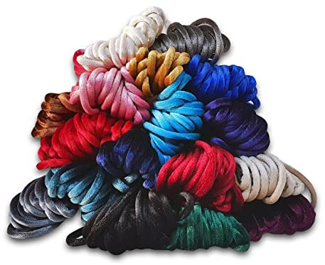 Velvet Cord Tubular Ribbon Trimming, Hoodies Rope, Crafts & Apparel. Luxurious Soft 7mm Trimming in 17 Colours by Neotrims [Jet Black, 4 Metres]