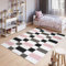 TAPISO Pinky Teppich Kurzflor Kinderteppich Kinderzimmer Rosa Weiß Schwarz Modern Geometrisch Karo Viereck Spielteppich ÖKOTEX 140 x 200 cm